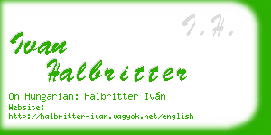 ivan halbritter business card